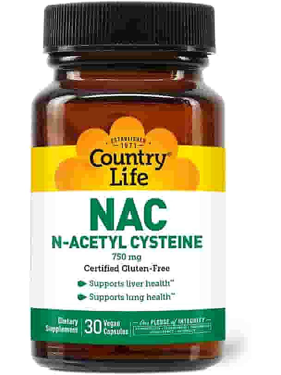 Country Life NAC N-Asetil Sistein 750 mg, 30 Vegan Kapsül