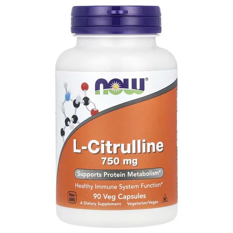 NOW Foods L-Citrulline 750 mg Supports Protein Metabolism Amino Acid 90 Veg Caps